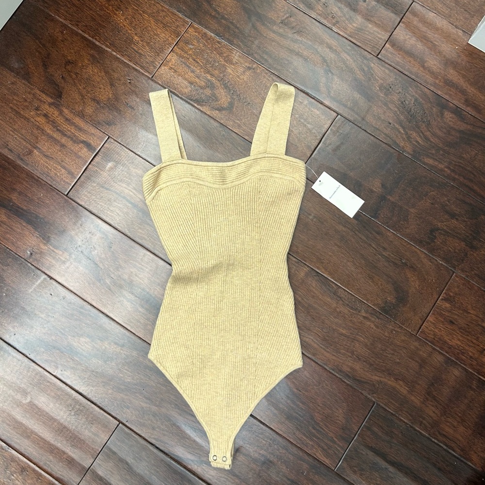 Abercrombie & Fitch Gold/Tan Ribbed Body Suit
